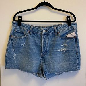 NWT; Old Navy High-Waisted O.G. Straight Ripped Cut-Off Jean Shorts; 1.5 inch